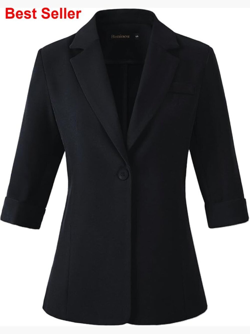 Lightweight 3/4 Sleeve Blazer Business Casual Office Jacket